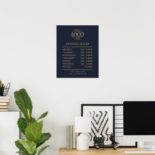 Moderne Minimalistische Geschäftszeiten für die Ma Poster (Heimbüro)