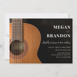 Moderne minimalistische Gitarrenhochzeit Einladung