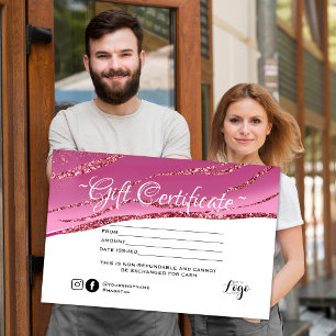 Moderne minimalistische Gold-Glitter-Geschenkgutsc Visitenkarte