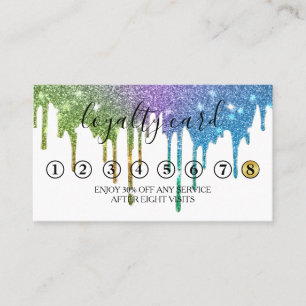 Moderne Minimalistische Gold Glitzer Tropfen Loyal Visitenkarte