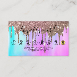 Moderne Minimalistische Gold Glitzer Tropfen Loyal Visitenkarte