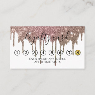 Moderne Minimalistische Gold Glitzer Tropfen Loyal Visitenkarte