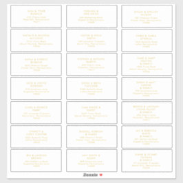 Moderne Minimalistische Gold Schriftart Hochzeitsh Aufkleber