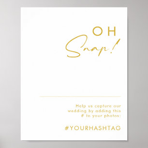 Moderne minimalistische Gold-Schriftart Oh Snap Ha Poster