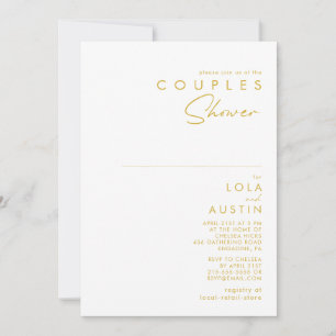 Moderne Minimalistische Gold Schriftart Paare Dusc Einladung