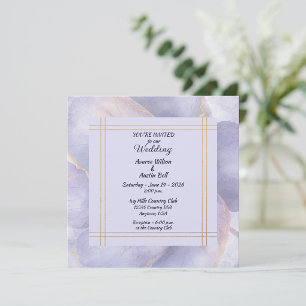 Moderne minimalistische Gold- und Lila-Hochzeit  Gästebuch