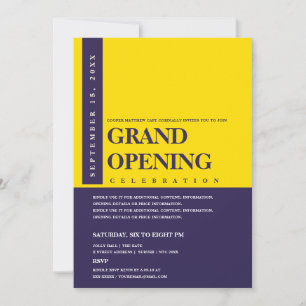 Moderne minimalistische Gold- und Navy-Blau-Grand- Einladung