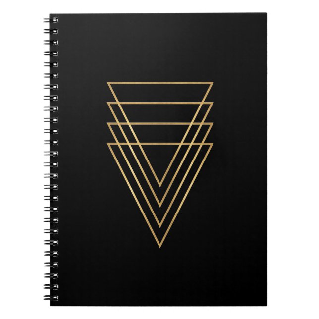 Moderne Minimalistische Golddreiecke Notizblock (Vorderseite)