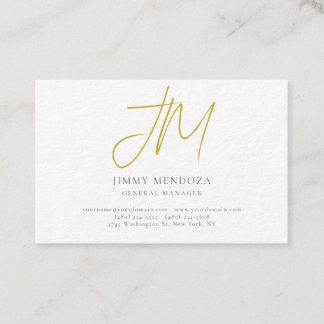 Moderne minimalistische goldene Monogramm-Luxus-Sc Visitenkarte