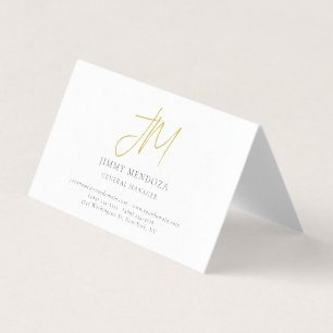 Moderne minimalistische goldene Monogramm-Luxusper Visitenkarten