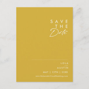 Moderne Minimalistische Goldene Save The Date Post Einladungspostkarte