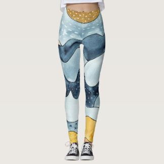 Moderne minimalistische goldene Sonnenillustration Leggings