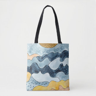 Moderne minimalistische goldene Sonnenillustration Tasche