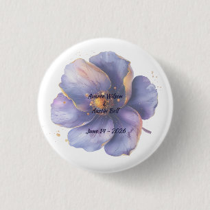 Moderne minimalistische goldene und violette Hochz Button