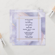 Moderne minimalistische goldene und violette Hochz