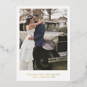 Moderne Minimalistische Goldhochzeit Dankeschön-Ka Folieneinladung