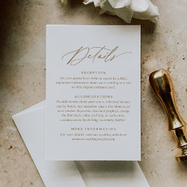Moderne Minimalistische Goldkalligrafie-Hochzeitde RSVP Karte