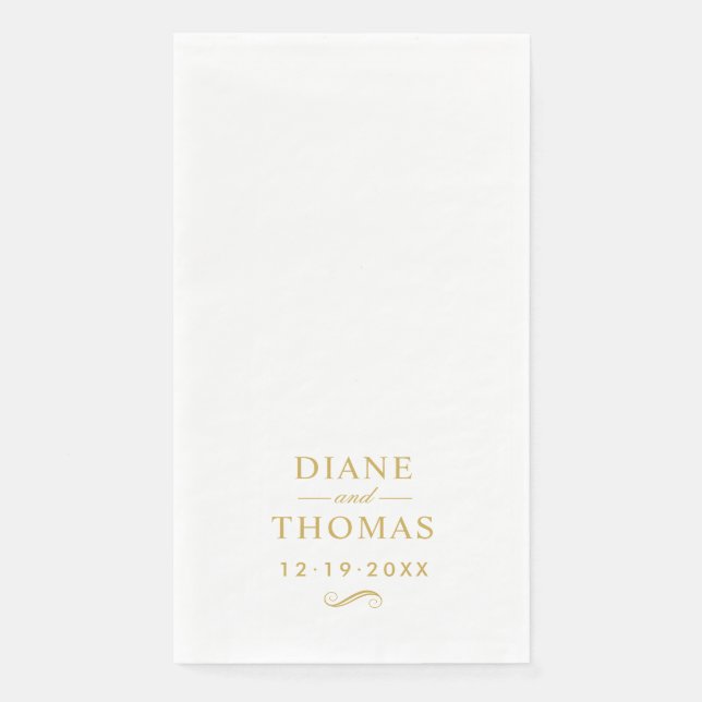 Moderne Minimalistische Goldprägung Serviette (Vorderseite)