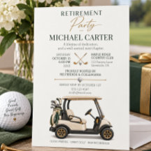 Moderne minimalistische Golf-Ruhestandsfeier