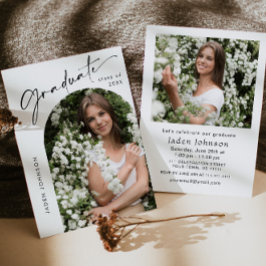 Moderne Minimalistische Grad-2-FOTO-Graduierungspa Einladung