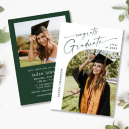 Moderne Minimalistische Grad-2-FOTO-Graduierungspa Einladung