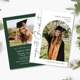 Moderne Minimalistische Grad-2-FOTO-Graduierungspa Einladung