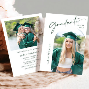 Moderne Minimalistische Grad-2-FOTO-Graduierungspa Einladung