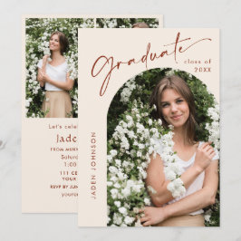 Moderne Minimalistische Grad 4 FOTO Graduierungspa Einladung