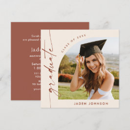Moderne Minimalistische Grad-FOTO-Graduierungspart Einladung