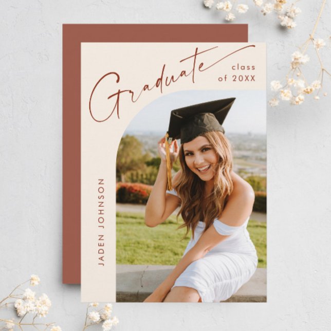 Moderne Minimalistische Grad-FOTO-Graduierungspart Einladung (Von Creator hochgeladen)
