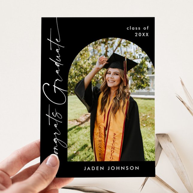 Moderne Minimalistische Grad-FOTO-Graduierungspart Einladung (Von Creator hochgeladen)