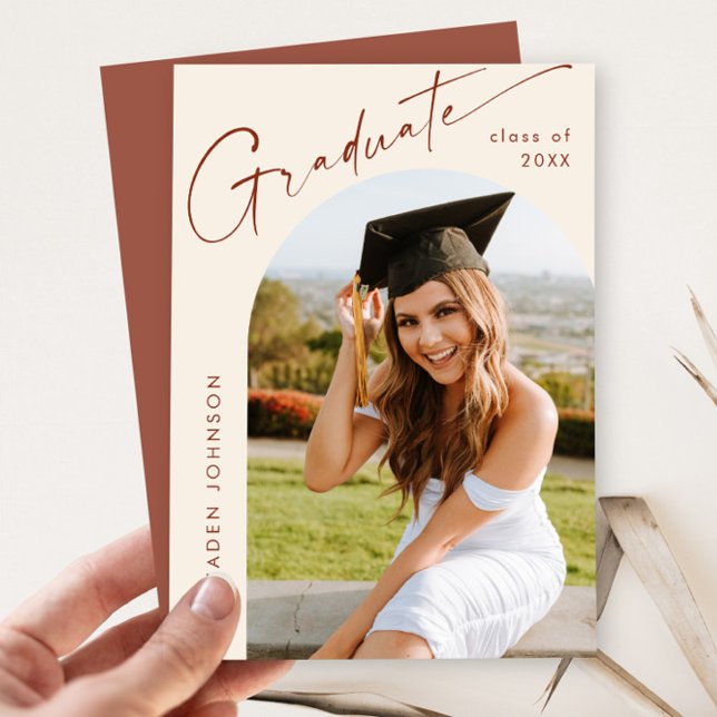 Moderne Minimalistische Grad-FOTO-Graduierungspart Einladung (Von Creator hochgeladen)