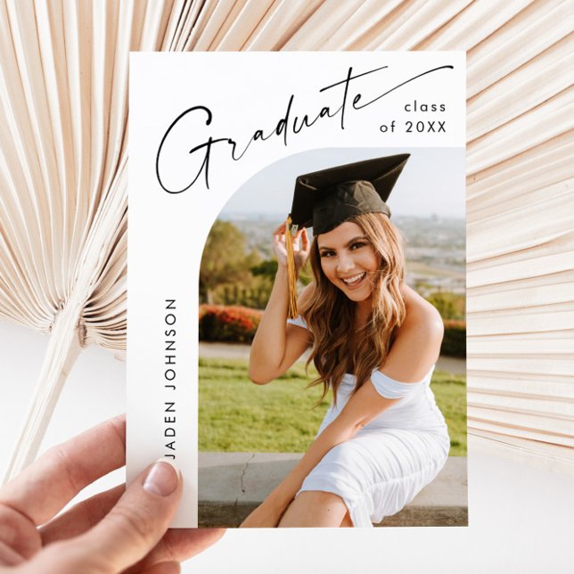 Moderne Minimalistische Grad-FOTO-Graduierungspart Einladung (Von Creator hochgeladen)