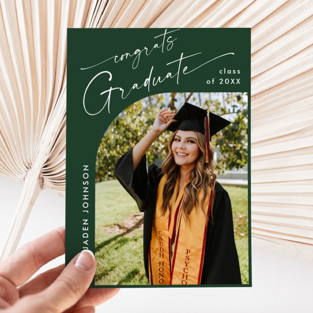 Moderne Minimalistische Grad-FOTO-Graduierungspart Einladung (Von Creator hochgeladen)