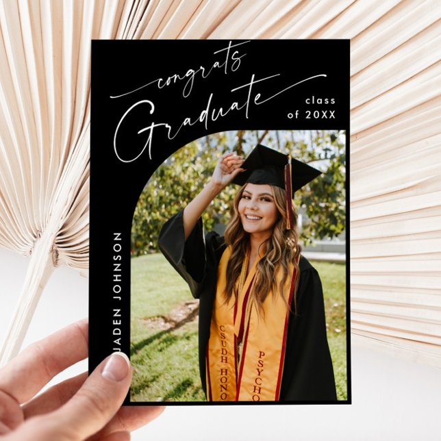 Moderne Minimalistische Grad-FOTO-Graduierungspart Einladung (Von Creator hochgeladen)