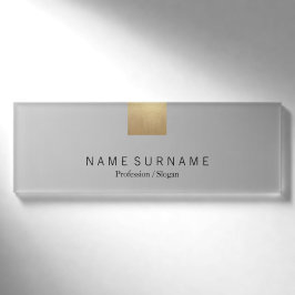 Moderne Minimalistische graue Namenschild