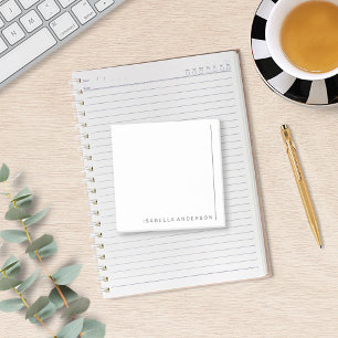 Moderne Minimalistische Graue Personalisierte Name Post-it Klebezettel