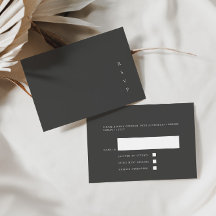 Moderne, Minimalistische, graue RSVP-Karte