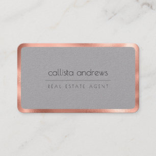 Moderne Minimalistische Graupapiere Rose Gold Bord Visitenkarte