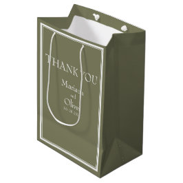 Moderne Minimalistische Green Medium Geschenktasch Mittlere Geschenktüte