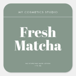 Moderne Minimalistische Green Packaging Cosmetics Quadratischer Aufkleber