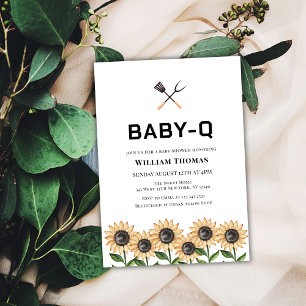 Moderne Minimalistische GRILLEN Sunflower Baby Q B Einladung