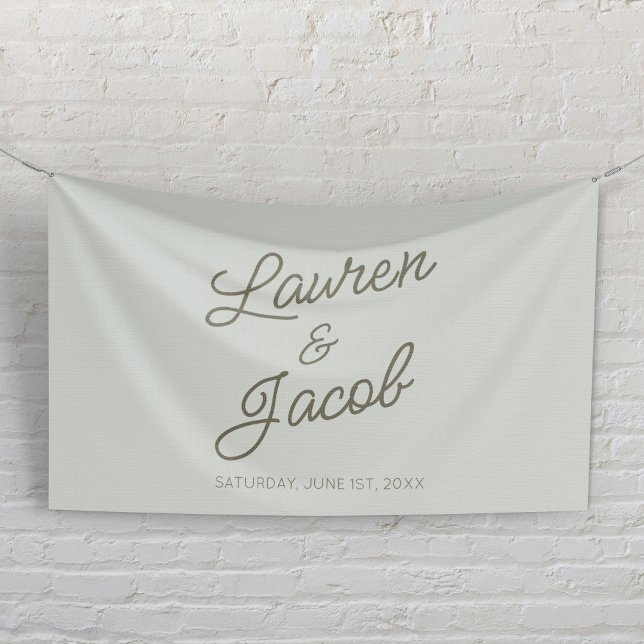 Moderne Minimalistische Grüne Hochzeit Banner (Von Creator hochgeladen)