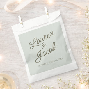 Moderne Minimalistische Grüne Hochzeit Geschenktütchen