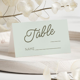 Moderne Minimalistische Grüne Hochzeit Platzkarte