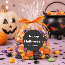 Moderne Minimalistische Halloween-Personalisierte Runder Aufkleber
