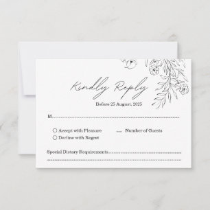Moderne Minimalistische handgeschriebene Skripthoc RSVP Karte