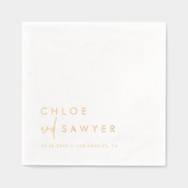 Moderne Minimalistische handgeschriebene Skripthoc Servietten Mit Folie