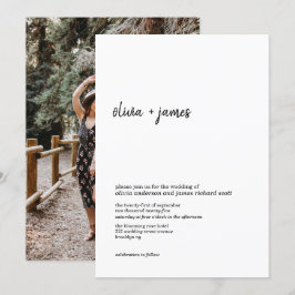 Moderne Minimalistische Handwriting-Script-Foto-Ho Einladung