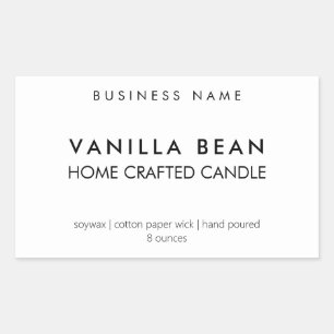 Moderne, Minimalistische, hausgemachte Candle-Labe Rechteckiger Aufkleber